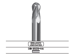 Fresa frontal punta semiesférica, 4 labios 1901.60