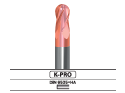 Fresa frontal punta semiesférica, 4 labios 1901.62