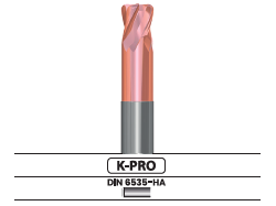 Fresa frontal tórica, 4 labios - Corte al centro 3402.42