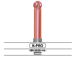 Fresa frontal punta esférica 240°, 4 labios, larga 3909.52