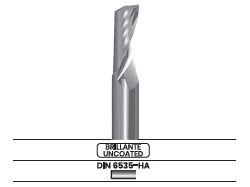 Fresa frontal, 1 labio, ALU - Corte al centro 4100.60