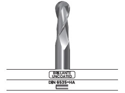 Fresa frontal punta semiesférica, 2 labios 901.60