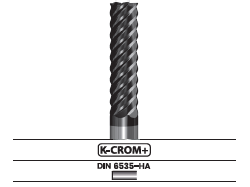 Fresa frontal, 6-8 labios, larga - Corte al centro K60L.37
