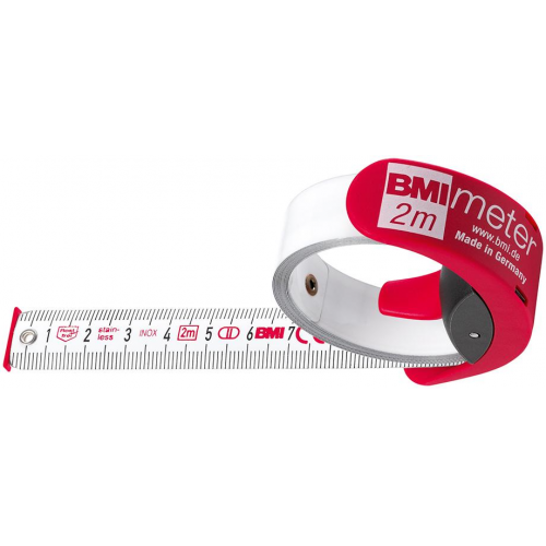 Cinta metrica de bolsillo BMImeter 2mx16mm blanca BMI  _ Serie: 4665