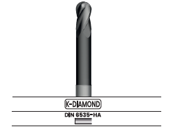 Fresa frontal punta semiesférica, 4 labios, extra larga 2902.26
