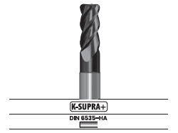 Fresa frontal, 4 labios, con hélice variable - Corte al centro 3203.65