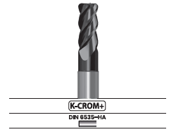 Fresa frontal, 4 labios, con hélice variable - Corte al centro 3203.67