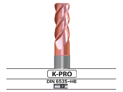 Fresa frontal, 4 labios, con hélice variable - Corte al centro 3243.62