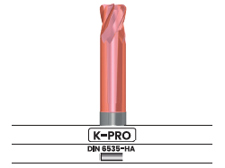 Fresa frontal tórica, 4 labios - Corte al centro, larga 3404.52