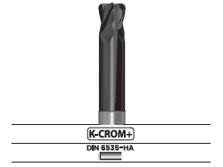 Fresa frontal tórica, 4 labios - Corte al centro, larga 3404.57