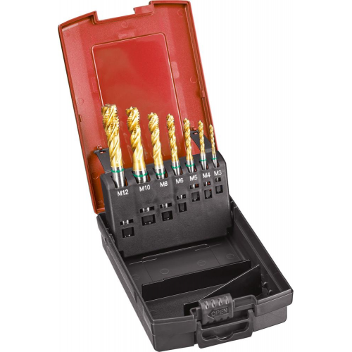Machos roscar a maquina, juego HSSE TiN tipo UNI 6H agjo ciego FORMAT GT 1631