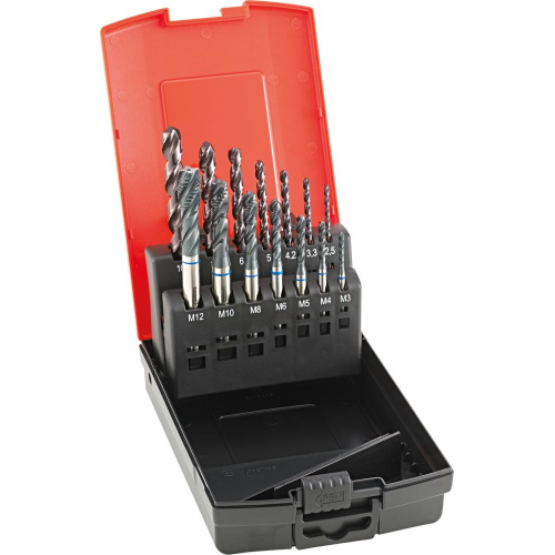 Jgo mach rosc a maq ciego tipo INOX incl. brocas sacanuc. FORMAT GT 1643