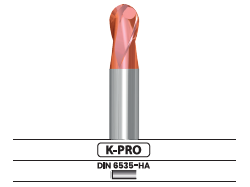 Fresa frontal punta semiesférica, 2 labios 3901.42