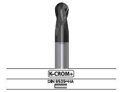 Fresa frontal punta semiesférica, 2 labios 3901.57