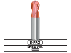 Fresa frontal punta semiesférica, 2 labios, larga 3902.42