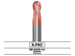 Fresa frontal punta semiesférica, 2 labios, larga 3902.52