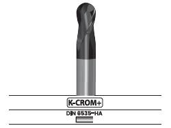 Fresa frontal punta semiesférica, 2 labios, larga 3902.57