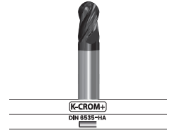 Fresa frontal punta semiesférica, 4 labios 3V01.57
