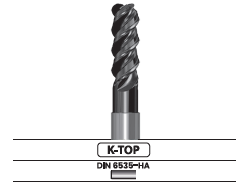 Fresa frontal, 3 labios, con radio, chaflán o A.V., con hélice variable 4302.68