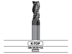 Fresa frontal de gran desbaste, 3 labios, con hélice variable - Corte al centro 4306.68
