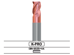 Fresa frontal 3 labios, con hélice variable, corta - Corte al centro 6302.62