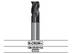 Fresa frontal 3 labios, con hélice variable, corta - Corte al centro 6302.67