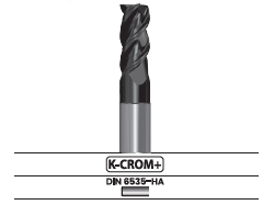 Fresa frontal 3 labios, con hélice variable - Corte al centro 6303.67