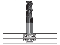 Fresa frontal 3 labios, con hélice variable - Corte al centro 6343.67