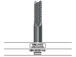 Router, diente piramidal, 2 cortes, corte al centro angular 7B01.F0