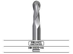 Fresa frontal punta semiesférica, 2 labios, extra larga 903.60