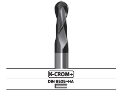 Fresa frontal punta semiesférica, 2 labios, extra larga 903.67