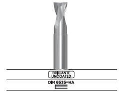 Fresa frontal 2 labios, corta - Corte al centro A200.60