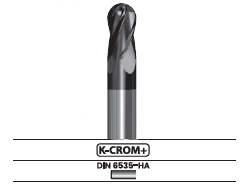 Fresa frontal punta semiesférica, 4 labios B40N.37