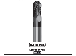 Fresa frontal punta semiesférica, 4 labios B44N.37