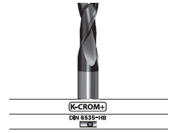 Fresa frontal, 2 labios - Corte al centro N24N.37