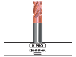Fresa frontal, 4 labios, con hélice variable - Corte al centro V40N.62