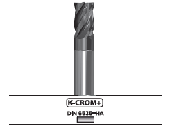 Fresa frontal, 4 labios, con hélice variable - Corte al centro V40N.67