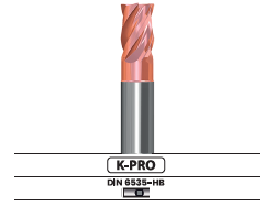 Fresa frontal, 4 labios, con hélice variable - Corte al centro V44N.62