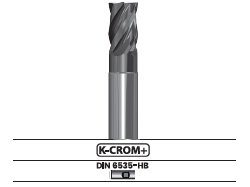 Fresa frontal, 4 labios, con hélice variable - Corte al centro V44N.67