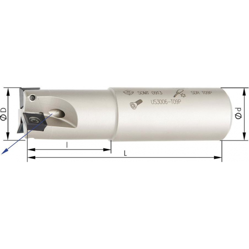 Fresa frontal 90 grados refrigeracion interior para SOMT09  _ Serie: 2999
